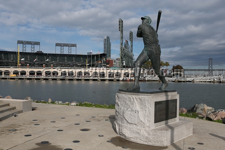 122912 Kraft SA-001.JPG - Dec 29, 2012; San Francisco, CA, USA; General view of McCovey Cove, statue and AT&T Park before the 2012 Kraft Fighting Hunger Bowl at AT&T Park.